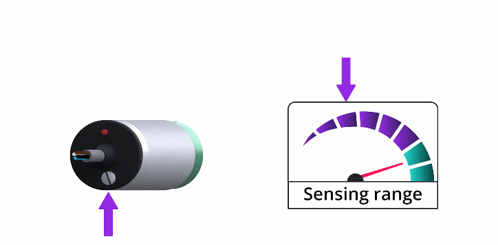 پیچ تنظیم در سنسور خازنی