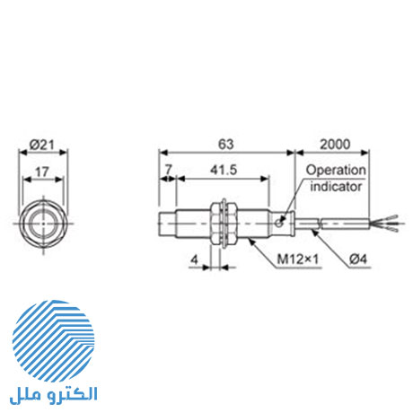 سنسور القایی آتونیکس (Autonics) استوانه ای دو سیمه PR12-4AC