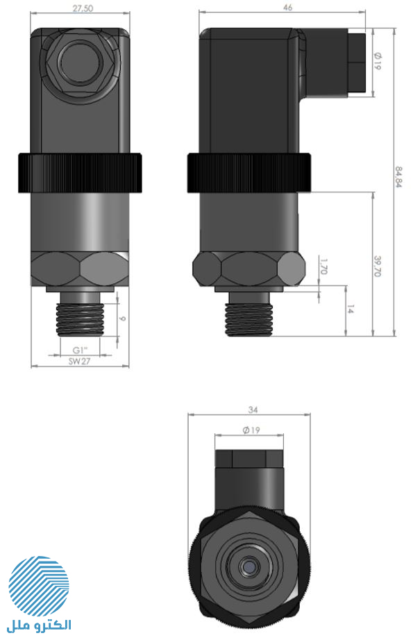 سنسور فشار وکیوم Atek BCT-110-(-1...1B)-A-G1/4