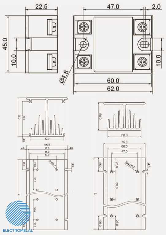 کنتاکتور بی صدا Fotek SSR-75LA