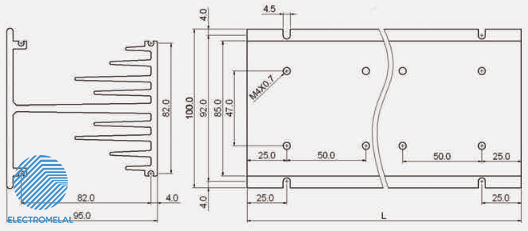 هیت سینک کنتاکتور الکترونیکی موتوری Fotek HPR-80AA