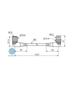 کابل سنسور چپقی Autonics C2D4-5