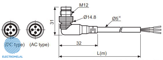 کابل سنسور L شکل Autonics CLDH4-7