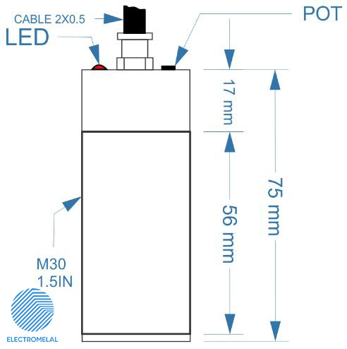 سنسور خازنی Normal Close رسا برد CSR30-10-CA