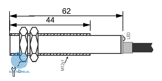 نمایی از ساختار سنسور القایی