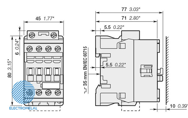 نمایی از طراحی کنتاکتور ABB