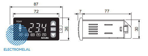 نمای شماتیک کنترلر PID آتونیکس TC4Y-14R